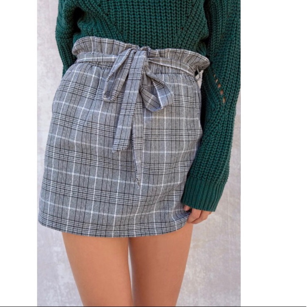 Kendall and Kylie Plaid Paperbag Skirt